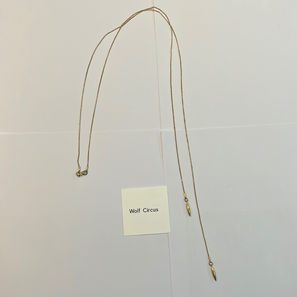 Blue Ruby x Wolf Circus Lariat Gold Necklace New